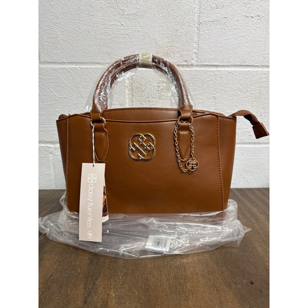NWT Daisy Fuentes Bonita Satchel Triple Compartment Brown